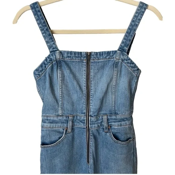 Alice + Olivia Size 24 Gorgeous Gaucho Love Me Denim Cropped Wide Leg Jumpsuit - Picture 4 of 10
